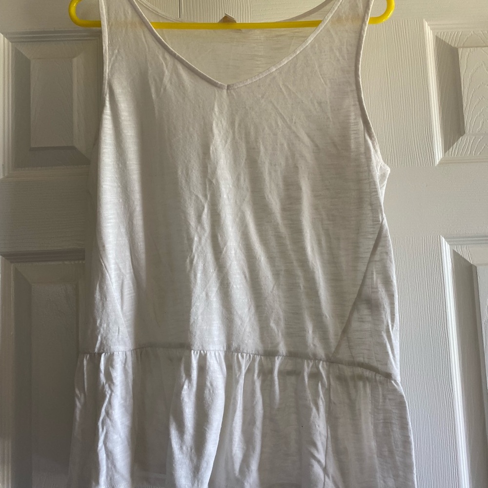 White peplum tank top